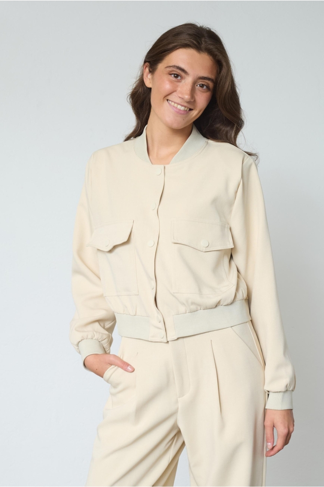 SisterS point beige dames blazer | Model vooraanzicht