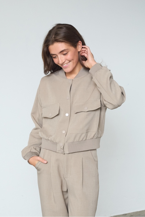 SisterS point camel dames blazer | Model vooraanzicht