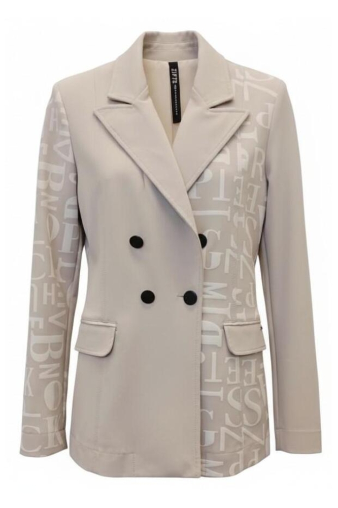Zip73 beige dames blazer | Vooraanzicht