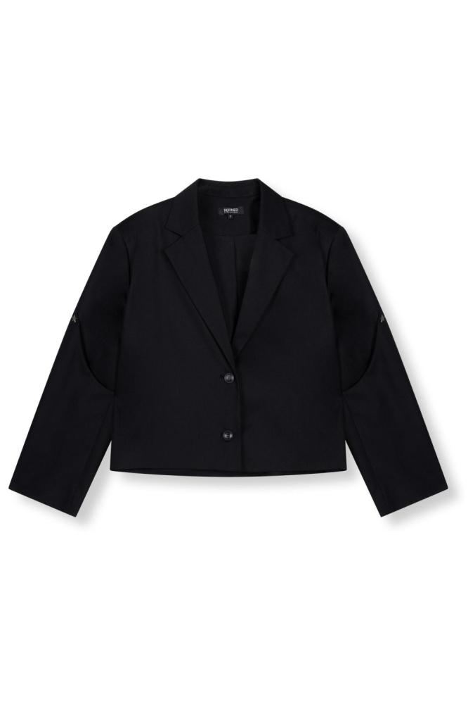 Refined Department zwarte dames blazer | Vooraanzicht
