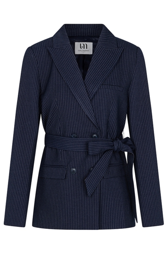 Lofty Manner blauwe dames blazer | Vooraanzicht