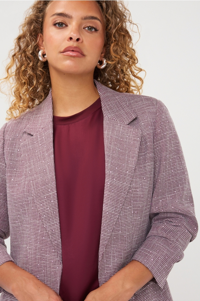 EsQualo bordeaux dames blazer | Close up