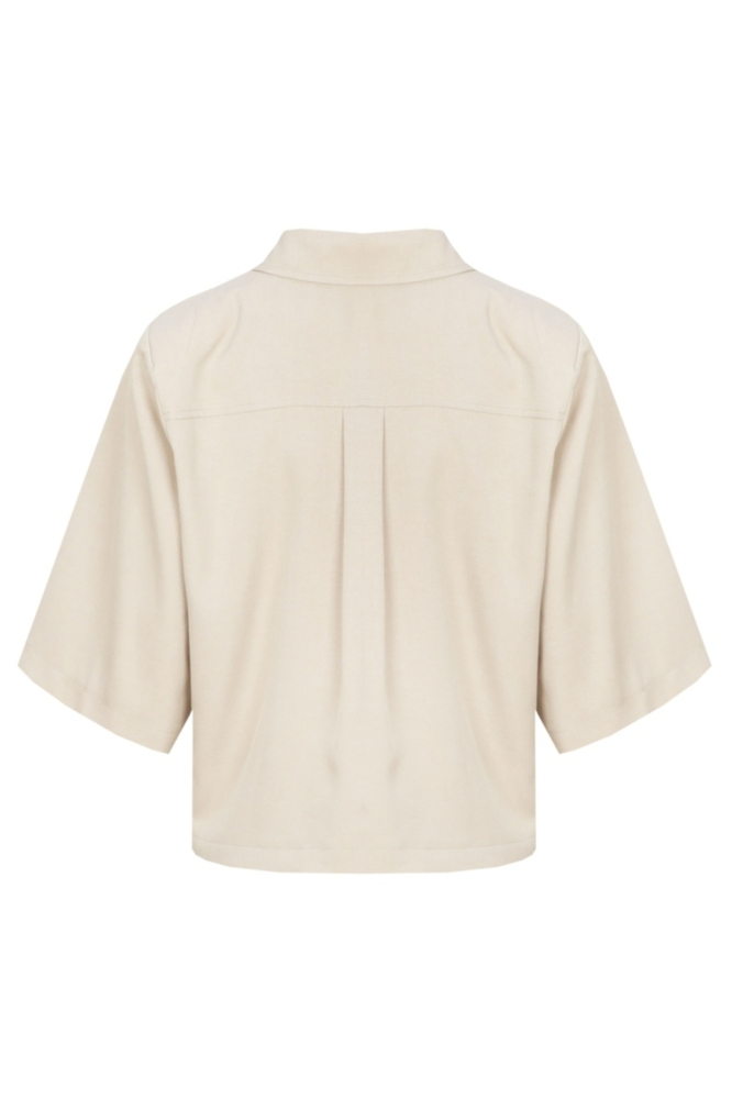 Fluresk zand dames blazer | Achteraanzicht