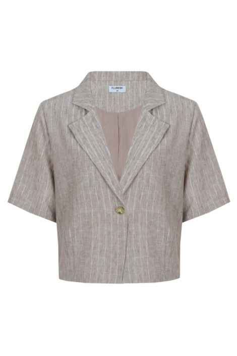 Fluresk bruine dames blazer | Vooraanzicht