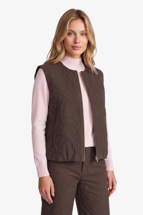 Fluresk bruine dames gilet | Model