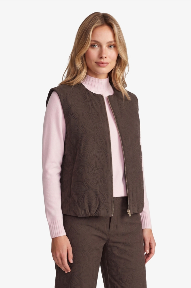Fluresk bruine dames gilet | Model