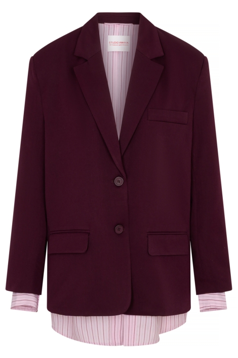Studio Amaya bordeaux dames blazer | Vooraanzicht