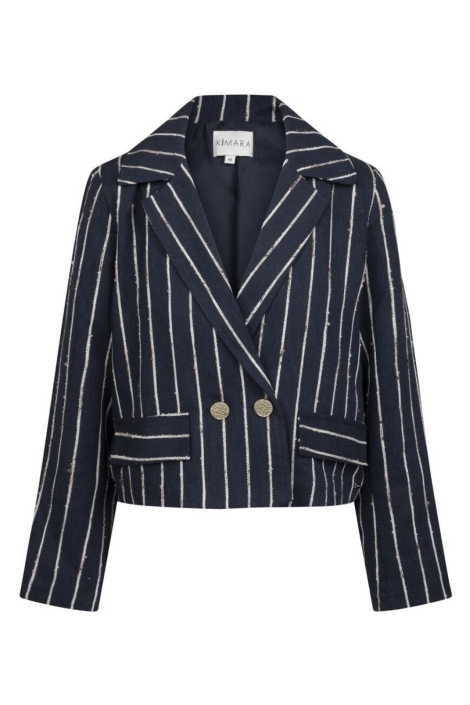 Kimara blauwe dames blazer | Vooraanzicht