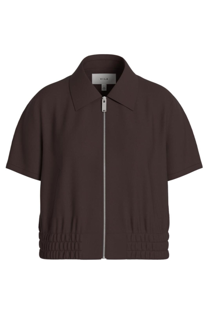 Vila bruine dames blouse | Vooraanzicht
