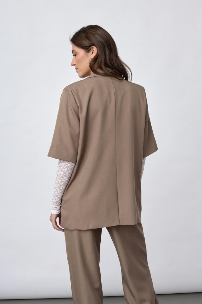 SisterS point bruine dames blazer | Model achteraanzicht