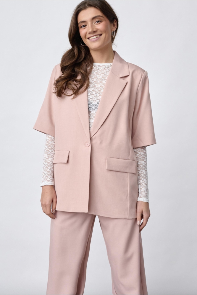 SisterS point roze dames blazer | Model vooraanzicht