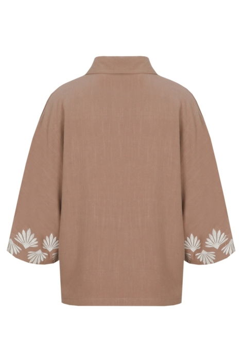 C&S The Label taupe dames blazer | Achteraanzicht