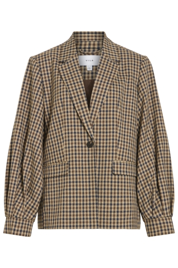 Vila Blazer VIESMERALDA L/S BLAZER 14120592 Coffee Bean/BLACK+BIRCH