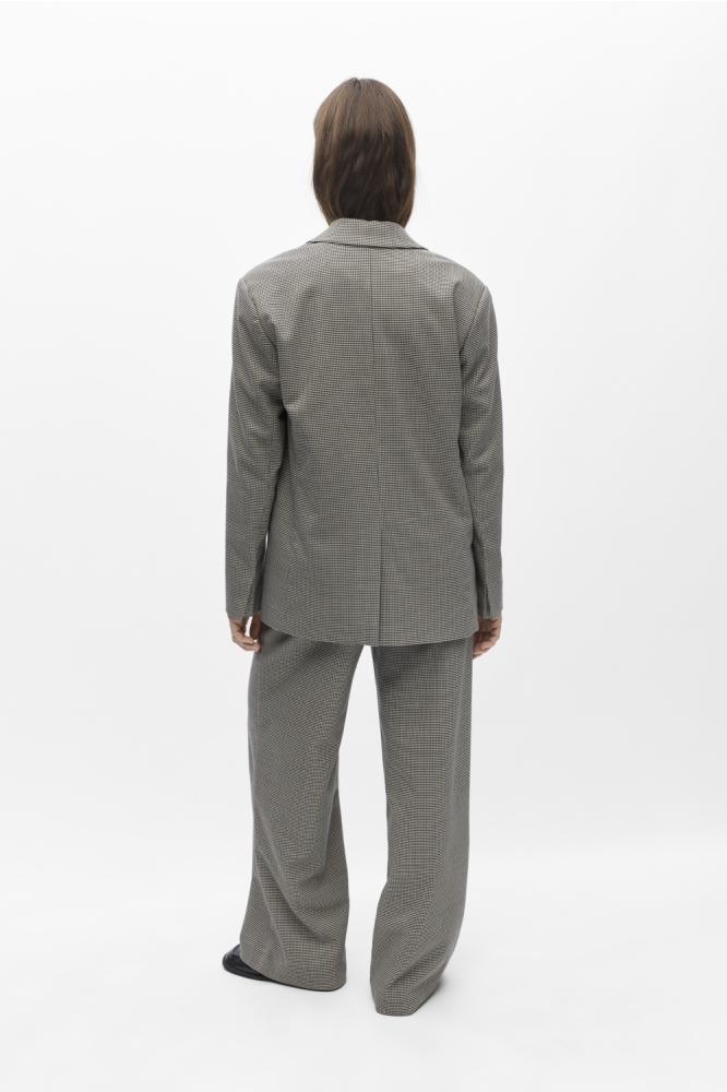 Object blauwe dames blazer | Model achteraanzicht