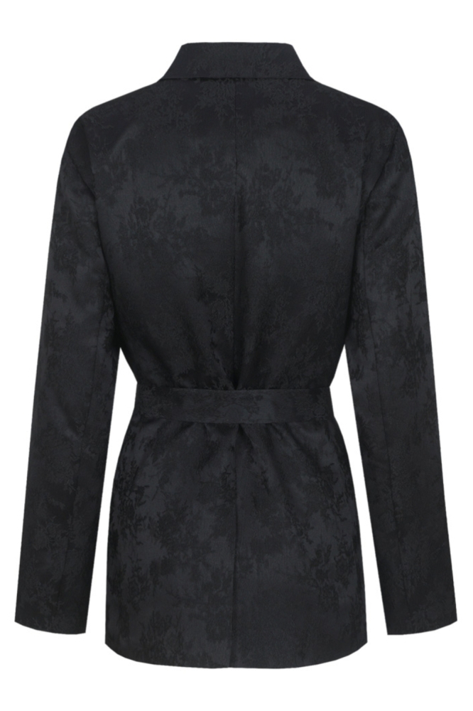 Fluresk zwarte dames blazer | Achteraanzicht