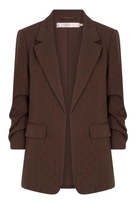 EsQualo bruine dames blazer | Vooraanzicht