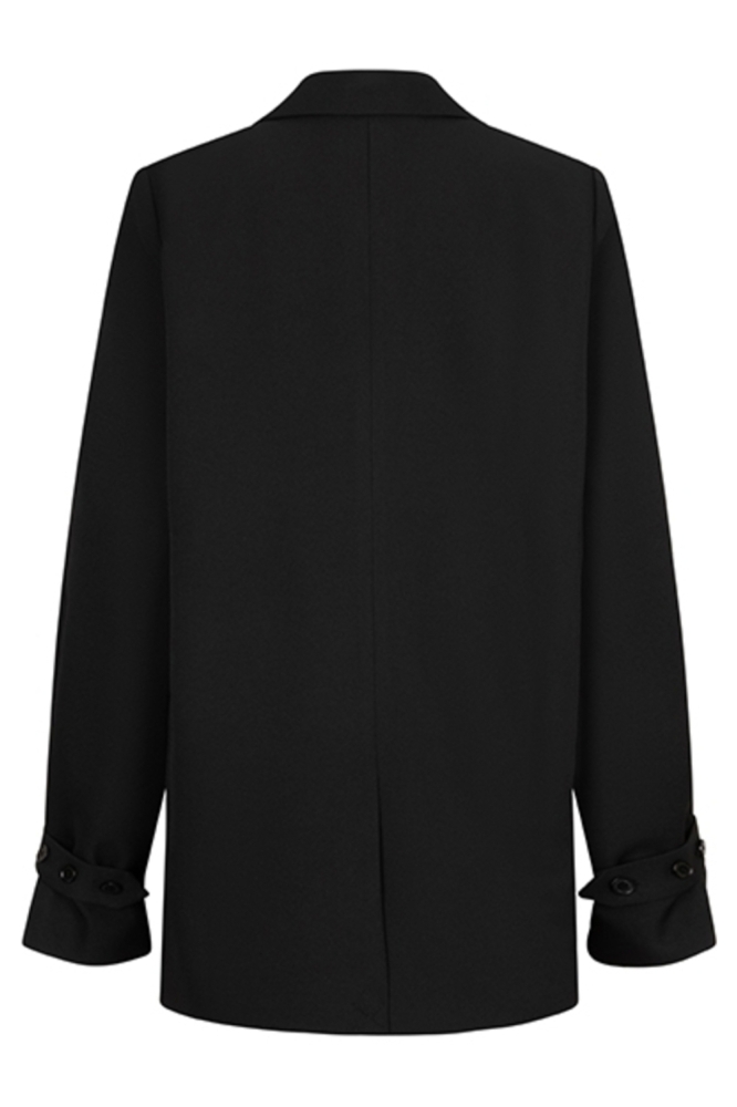Lofty Manner zwarte dames blazer | Achteraanzicht
