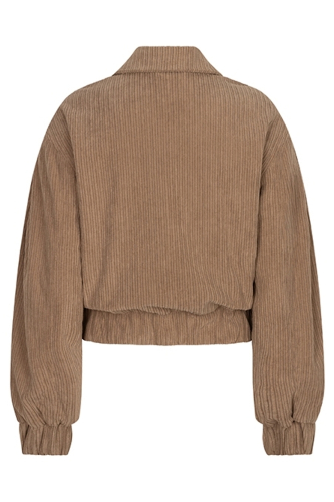 Lofty Manner taupe dames jas | Achteraanzicht