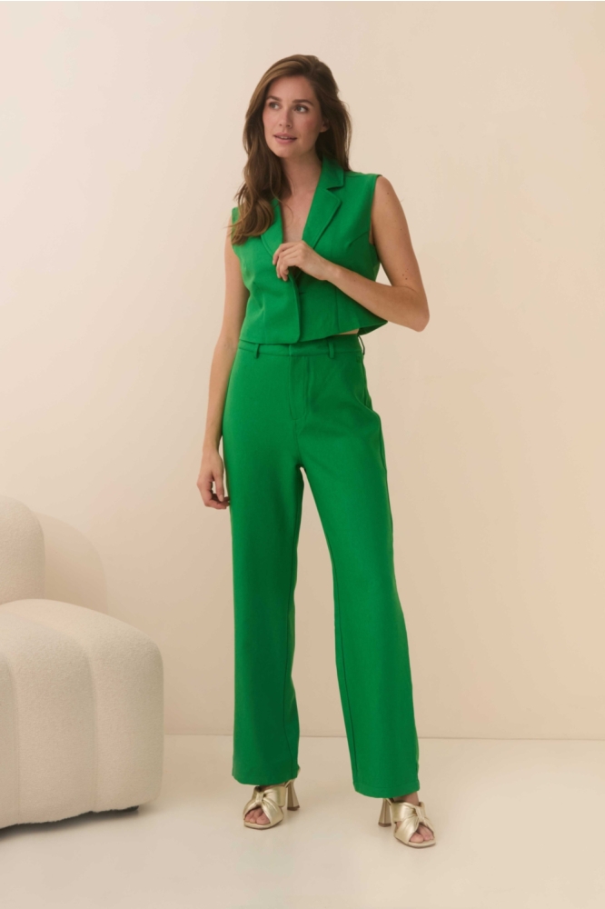 Lofty Manner groene dames gilet | Model vooraanzicht