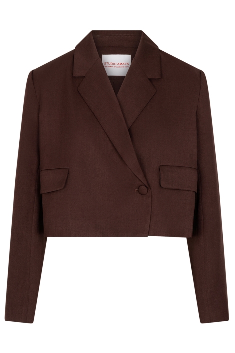 Studio Amaya bruine dames blazer | Vooraanzicht