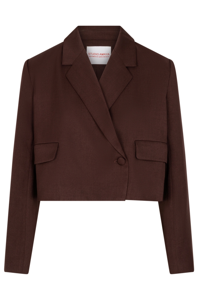 Studio Amaya bruine dames blazer | Vooraanzicht