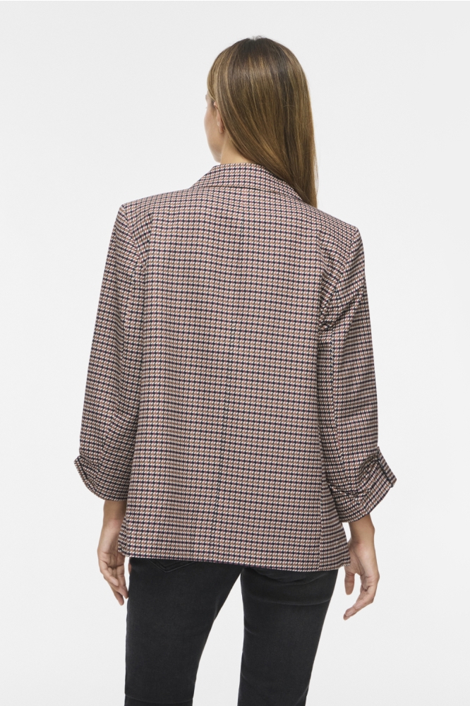 Vila bruine dames blazer | Model achteraanzicht