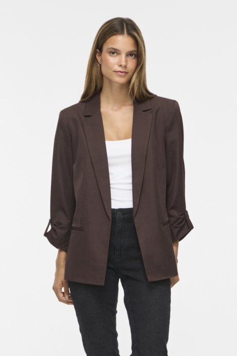 Vila bruine dames blazer | Model vooraanzicht