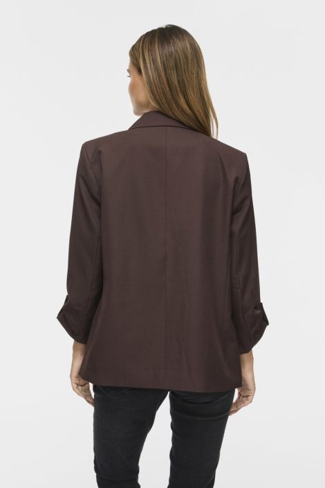 Vila bruine dames blazer | Model achteraanzicht