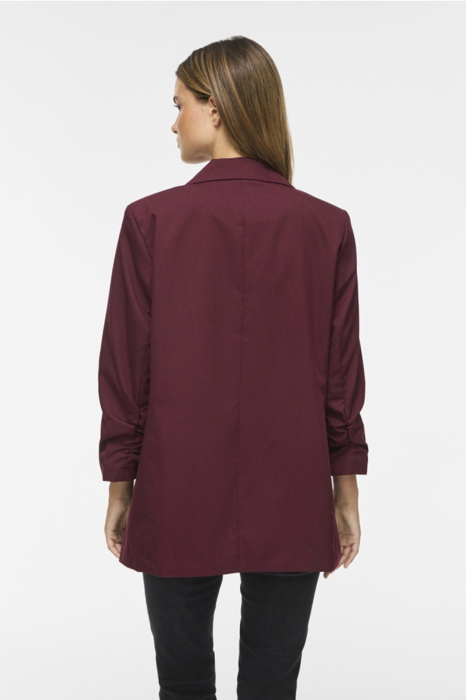 Vila bordeaux dames blazer | Model achteraanzicht