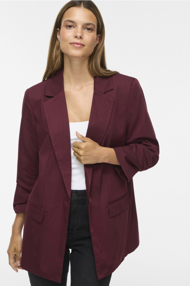 Vila bordeaux dames blazer | Model vooraanzicht
