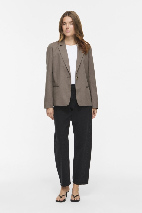 Vila camel dames blazer | Model vooraanzicht