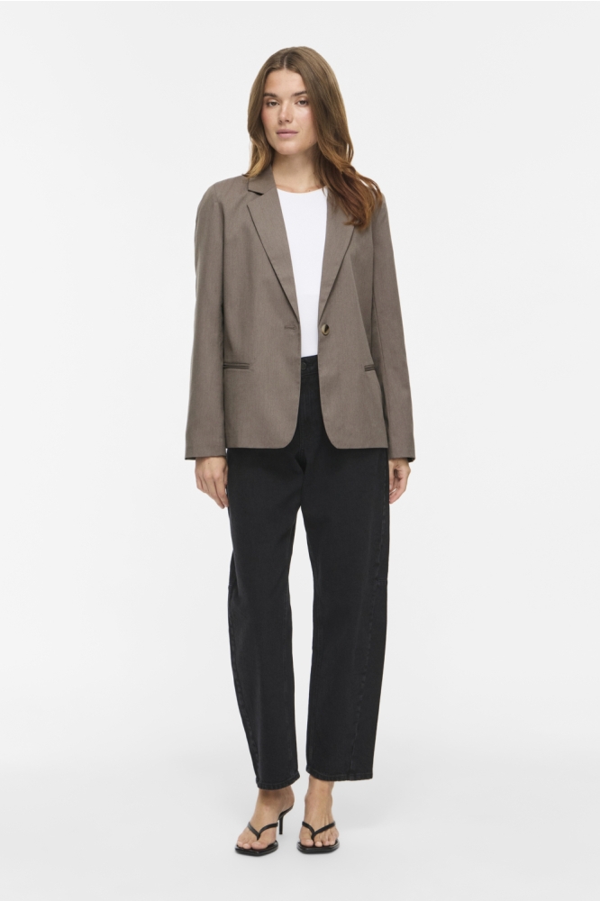 Vila camel dames blazer | Model vooraanzicht