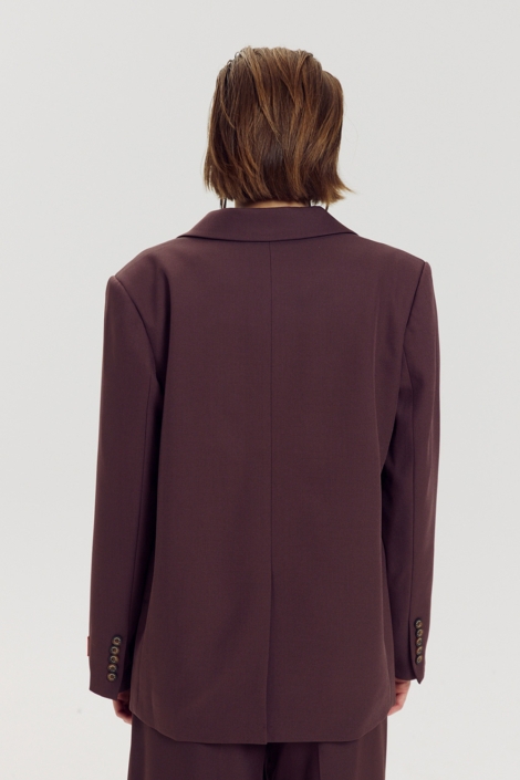 Harper & Yve paarse dames blazer | Model achteraanzicht