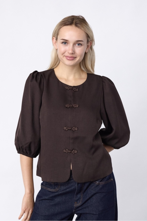 SisterS point bruine dames vest | Model vooraanzicht