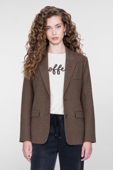 Geisha Blazer BLAZER MET SUBTIEL RUITDESSIN EN SPLITDETAIL 65503 10 775 brown