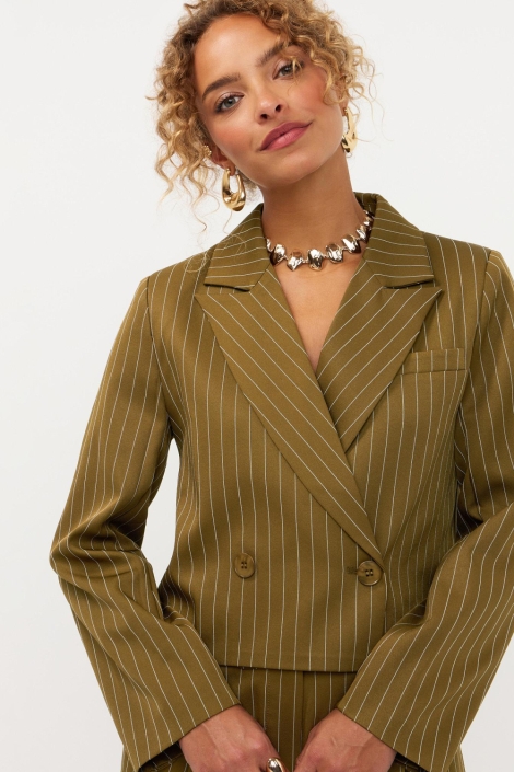 Ydence groene dames blazer | Model vooraanzicht