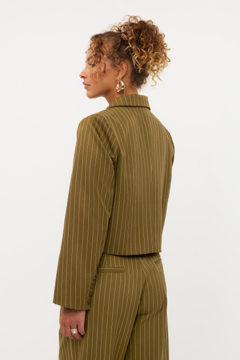 Ydence groene dames blazer | Model achteraanzicht