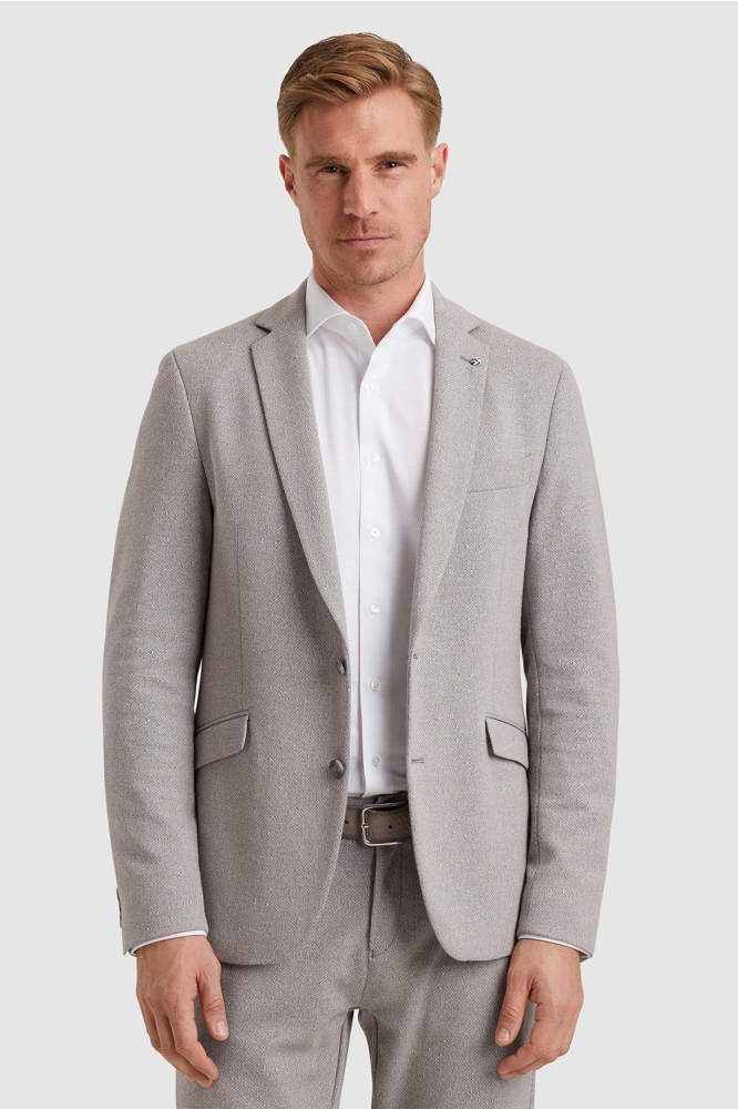 Vanguard taupe heren colbert | Model vooraanzicht