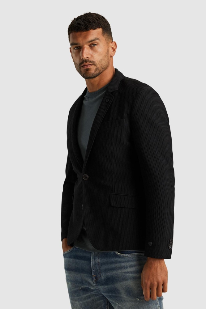 Cast Iron zwarte heren colbert | Model zijaanzicht