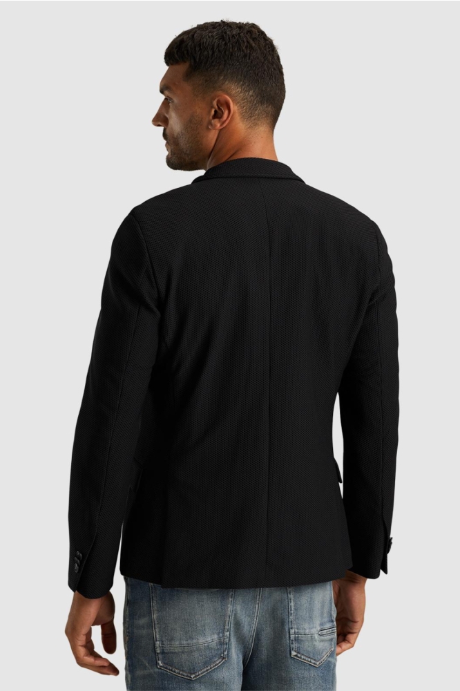 Cast Iron zwarte heren colbert | Achteraanzicht