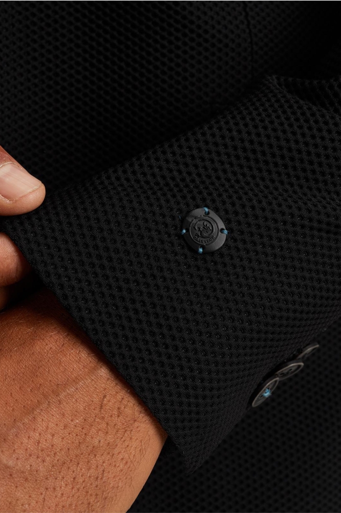 Cast Iron zwarte heren colbert | Close up