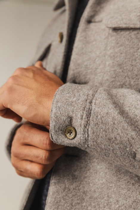 State of Art bruine heren jas | Close up