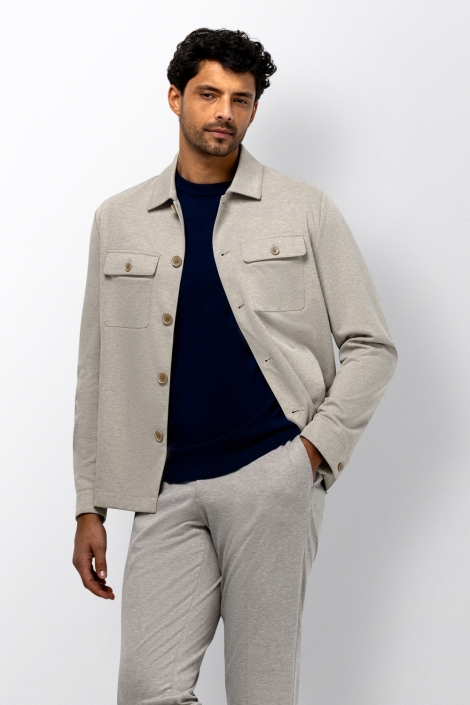 State of Art beige heren overhemd | Model vooraanzicht