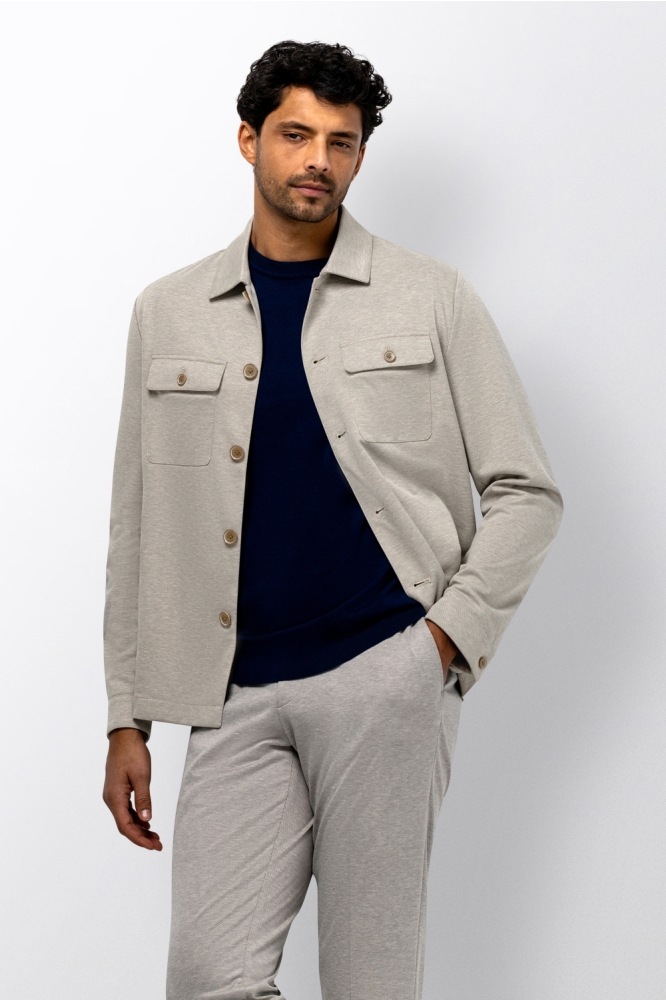 State of Art beige heren overhemd | Model vooraanzicht