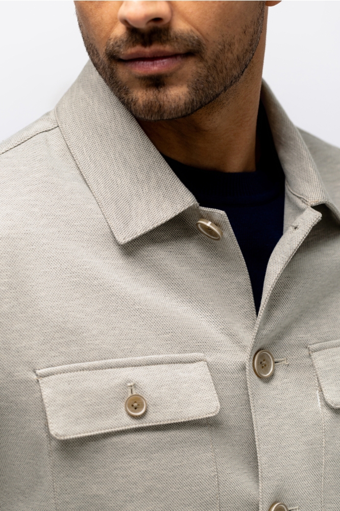 State of Art beige heren overhemd | Close up