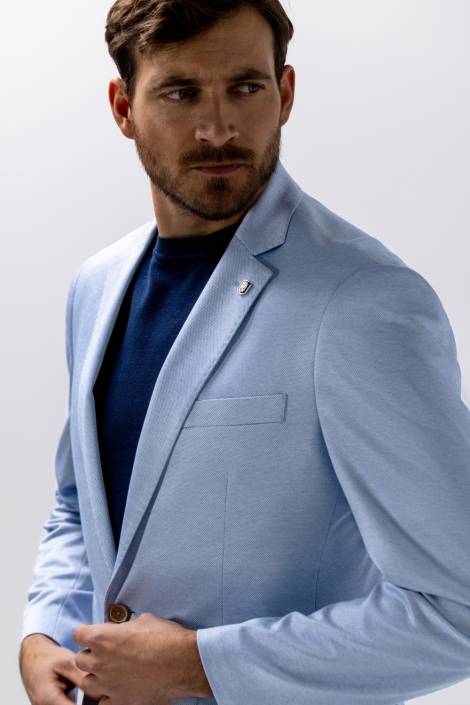 State of Art blauwe heren colbert | Model zijaanzicht