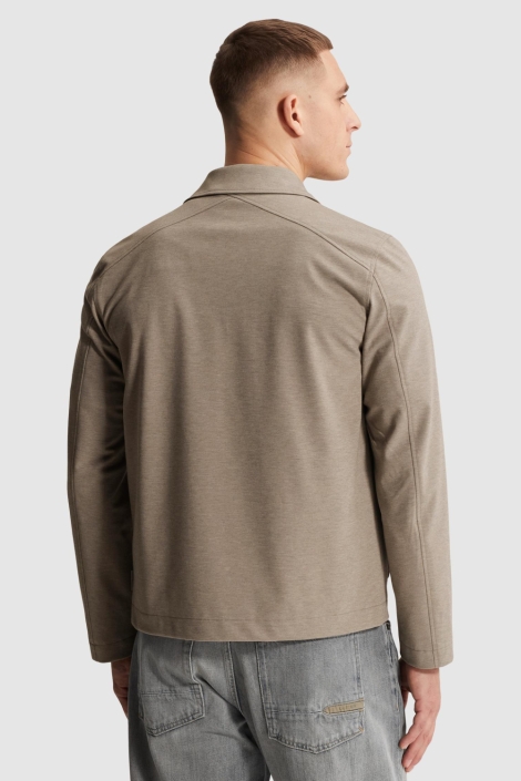 Cast Iron taupe heren vest | Model achteraanzicht