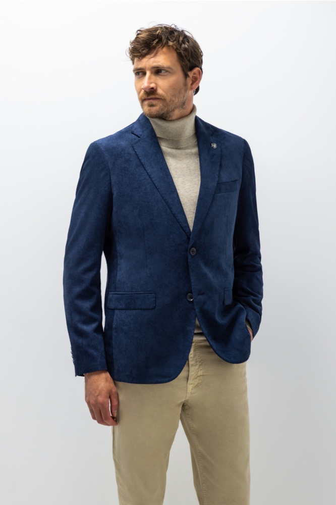 State of Art blauwe heren colbert | Model vooraanzicht