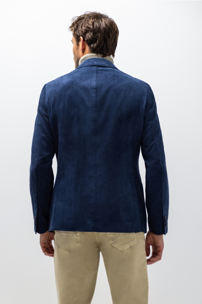 State of Art blauwe heren colbert | Model achteraanzicht