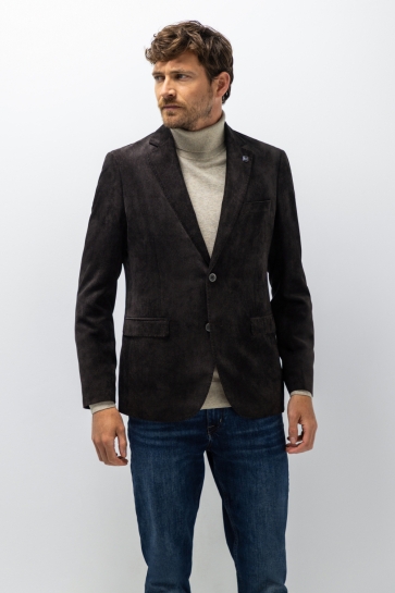 State of Art Colbert GEMELEERDE BLAZER MET REVERSKRAAG 71126804 DONKERBRUIN UNI 